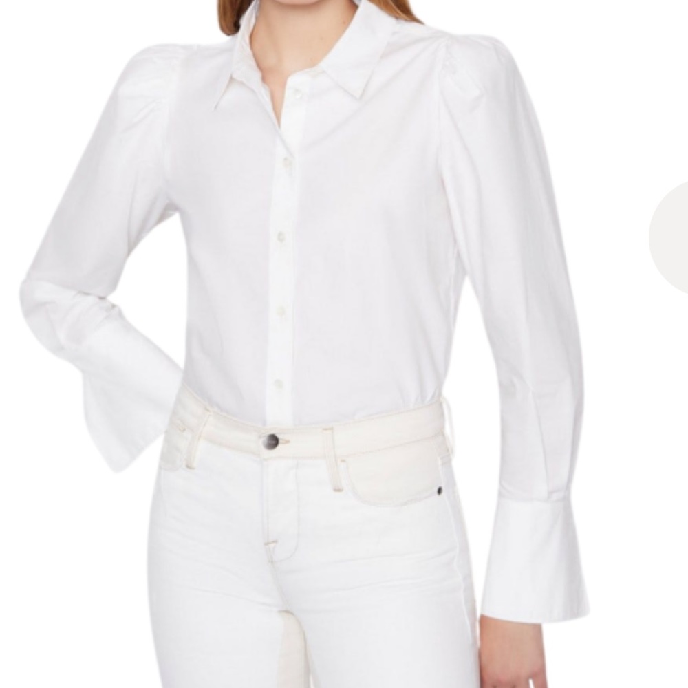 Frame Denim Voluminous Organic Cotton Puff Sleeve Shirt Blouse